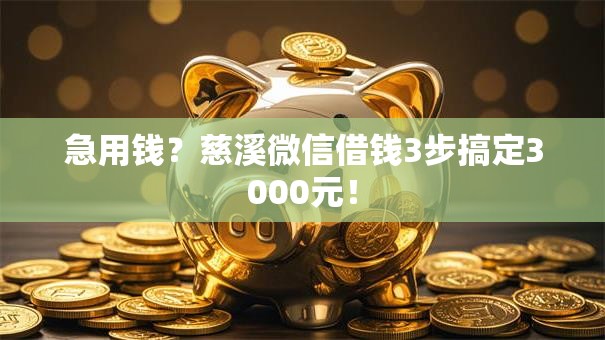 急用钱？慈溪微信借钱3步搞定3000元！