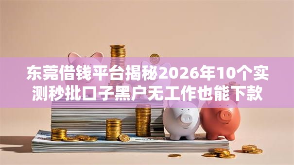 东莞借钱平台揭秘2026年10个实测秒批口子黑户无工作也能下款！