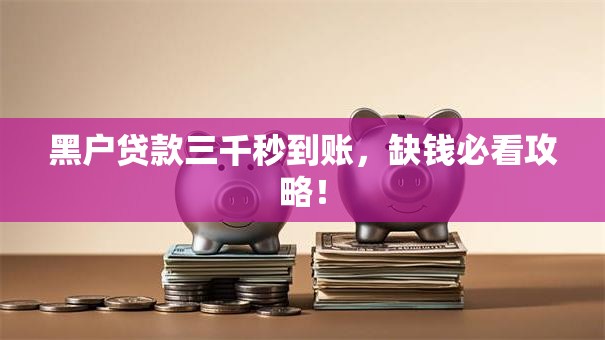 黑户贷款三千秒到账，缺钱必看攻略！