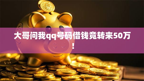 大哥问我qq号码借钱竟转来50万！