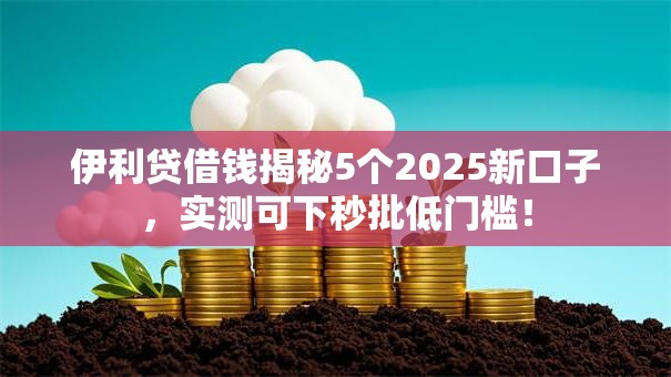 伊利贷借钱揭秘5个2025新口子,实测可下秒批低门槛! 伊利贷借钱揭秘5个2025新口子,实测可下秒批低门槛!