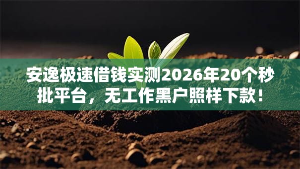 安逸极速借钱实测2026年20个秒批平台,无工作黑户照样下款! 安逸极速借钱实测2026年20个秒批平台,无工作黑户照样下款!