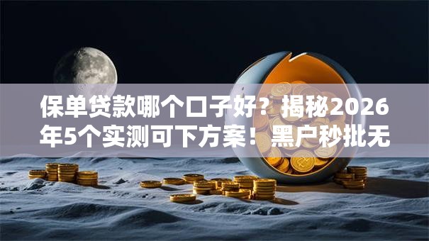 保单贷款哪个口子好?揭秘2026年5个实测可下方案!黑户秒批无视逾期! 保单贷款哪个口子好?揭秘2026年5个实测可下方案!黑户秒批无视逾期!
