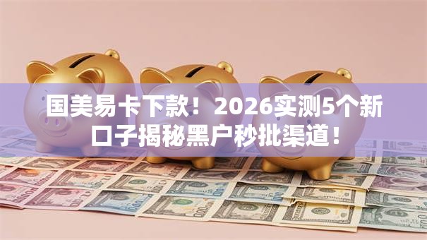 国美易卡下款！2026实测5个新口子揭秘黑户秒批渠道！