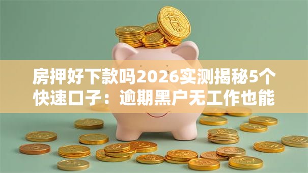 房押好下款吗2026实测揭秘5个快速口子:逾期黑户无工作也能低门槛秒批! 房押好下款吗2026实测揭秘5个快速口子:逾期黑户无工作也能低门槛秒批!