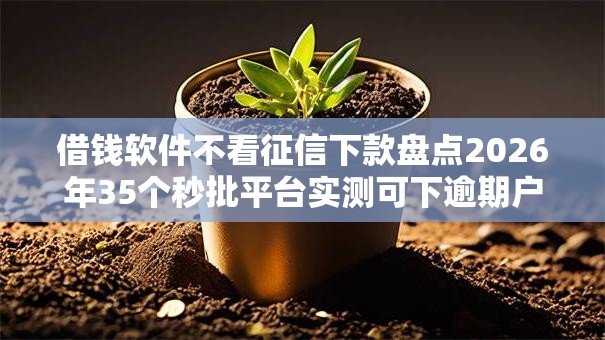 借钱软件不看征信下款盘点2026年35个秒批平台实测可下逾期户! 借钱软件不看征信下款盘点2026年35个秒批平台实测可下逾期户!