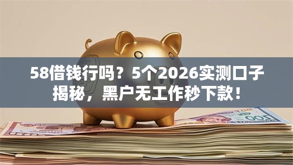 58借钱行吗?5个2026实测口子揭秘,黑户无工作秒下款! 58借钱行吗?5个2026实测口子揭秘,黑户无工作秒下款!