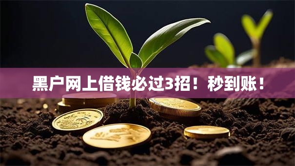 黑户网上借钱必过3招！秒到账！