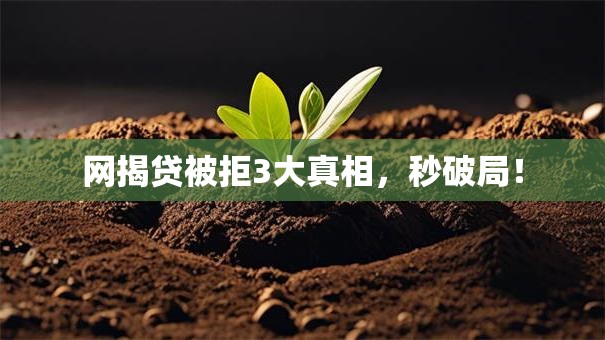 网揭贷被拒3大真相,秒破局! 网揭贷被拒3大真相,秒破局!
