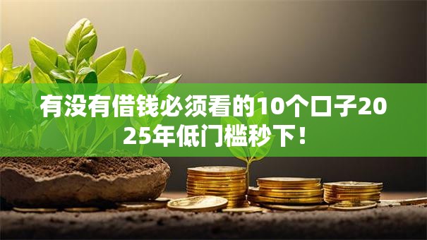 有没有借钱必须看的10个口子2025年低门槛秒下! 有没有借钱必须看的10个口子2025年低门槛秒下!