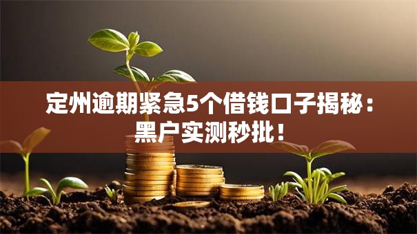 定州逾期紧急5个借钱口子揭秘:黑户实测秒批! 定州逾期紧急5个借钱口子揭秘:黑户实测秒批!