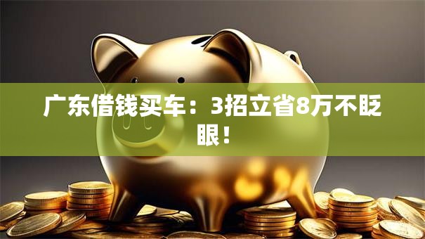 广东借钱买车:3招立省8万不眨眼! 广东借钱买车:3招立省8万不眨眼!