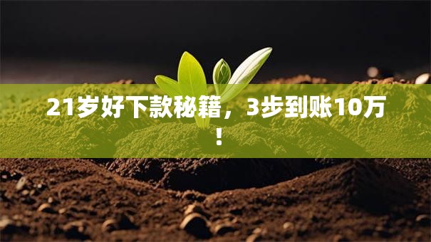21岁好下款秘籍,3步到账10万! 21岁好下款秘籍,3步到账10万!