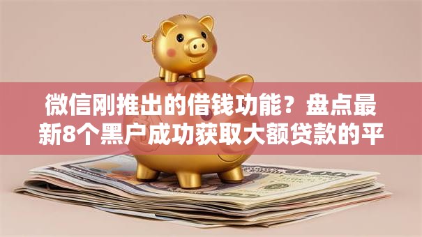 微信刚推出的借钱功能？盘点最新8个黑户成功获取大额贷款的平台
