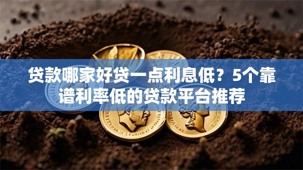 贷款哪家好贷一点利息低？5个靠谱利率低的贷款平台推荐