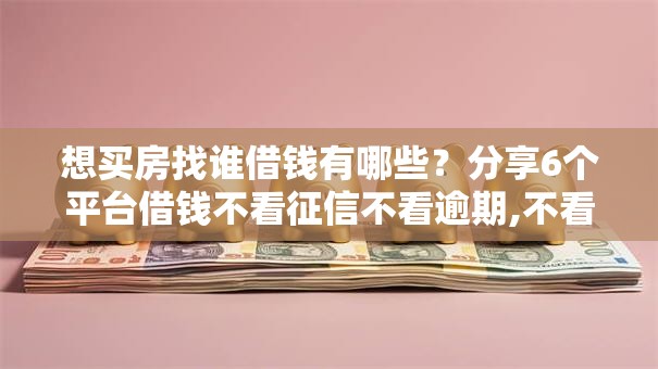 想买房找谁借钱有哪些？分享6个平台借钱不看征信不看逾期,不看欠款