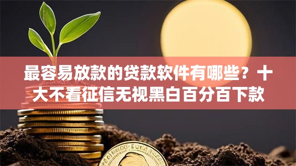 最容易放款的贷款软件有哪些？十大不看征信无视黑白百分百下款app推荐
