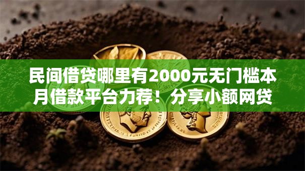 民间借贷哪里有2000元无门槛本月借款平台力荐！分享小额网贷口子2000元无门槛借款