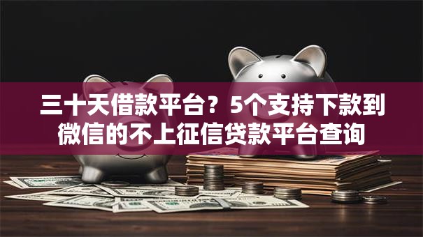 三十天借款平台？5个支持下款到微信的不上征信贷款平台查询