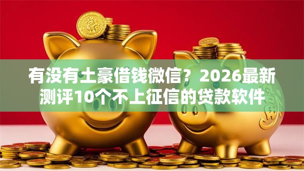 有没有土豪借钱微信？2026最新测评10个不上征信的贷款软件
