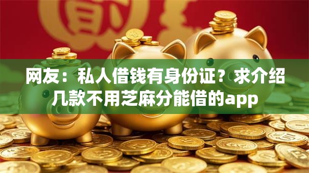 网友：私人借钱有身份证？求介绍几款不用芝麻分能借的app
