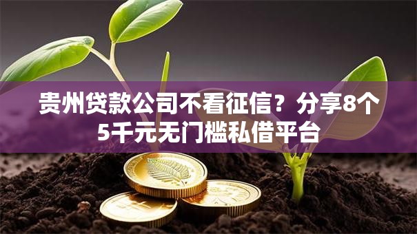 贵州贷款公司不看征信？分享8个5千元无门槛私借平台