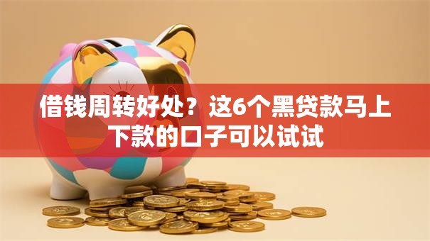借钱周转好处？这6个黑贷款马上下款的口子可以试试