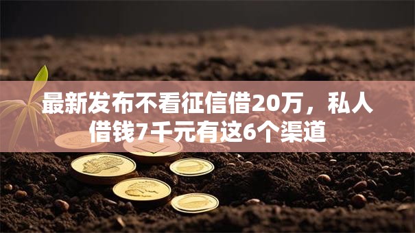 最新发布不看征信借20万,私人借钱7千元有这6个渠道 最新发布不看征信借20万,私人借钱7千元有这6个渠道