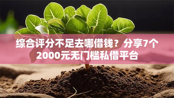 综合评分不足去哪借钱？分享7个2000元无门槛私借平台