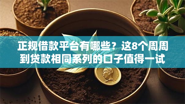 正规借款平台有哪些?这8个周周到贷款相同系列的口子值得一试 正规借款平台有哪些?这8个周周到贷款相同系列的口子值得一试