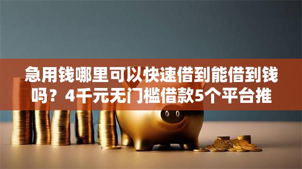 急用钱哪里可以快速借到能借到钱吗？4千元无门槛借款5个平台推荐