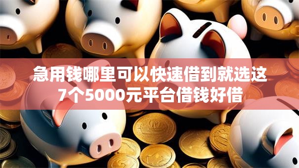 急用钱哪里可以快速借到就选这7个5000元平台借钱好借