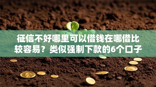 征信不好哪里可以借钱在哪借比较容易？类似强制下款的6个口子参考