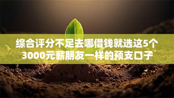 综合评分不足去哪借钱就选这5个3000元薪朋友一样的预支口子