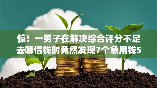 惊！一男子在解决综合评分不足去哪借钱时竟然发现7个急用钱5000快审快贷无需征信app，事后分享了出来