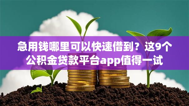 急用钱哪里可以快速借到？这9个公积金贷款平台app值得一试