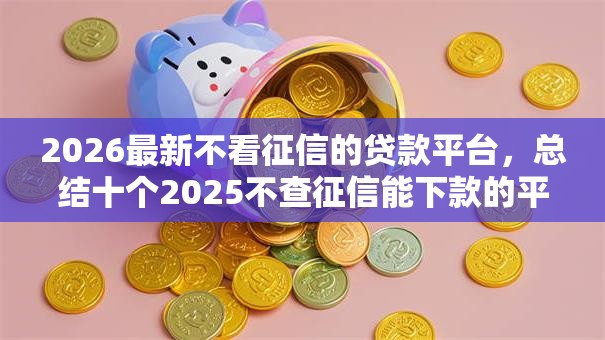 2026最新不看征信的贷款平台，总结十个2025不查征信能下款的平台！