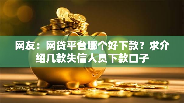 网友：网贷平台哪个好下款？求介绍几款失信人员下款口子