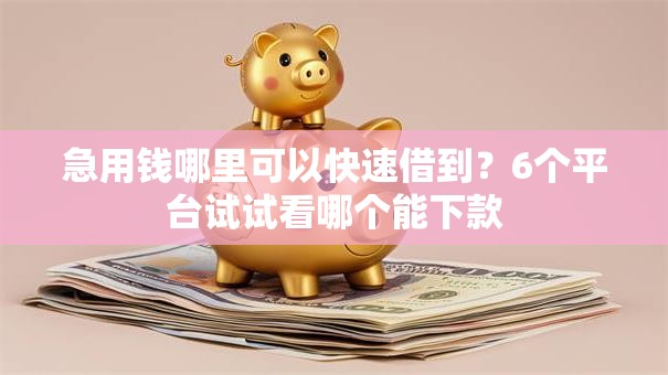 急用钱哪里可以快速借到？6个平台试试看哪个能下款