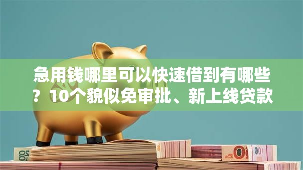 急用钱哪里可以快速借到有哪些？10个貌似免审批、新上线贷款平台门槛低口子合集