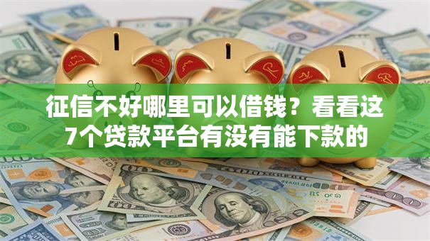 征信不好哪里可以借钱？看看这7个贷款平台有没有能下款的