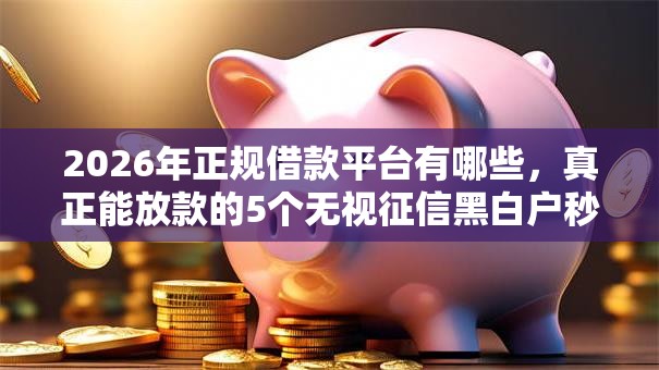 2026年正规借款平台有哪些，真正能放款的5个无视征信黑白户秒下款的贷款推荐