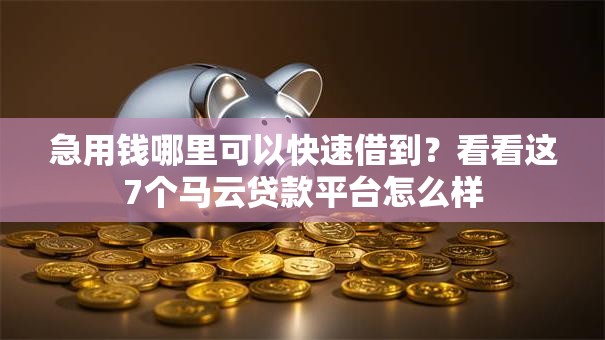 急用钱哪里可以快速借到？看看这7个马云贷款平台怎么样