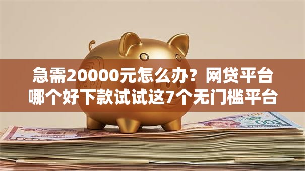 急需20000元怎么办？网贷平台哪个好下款试试这7个无门槛平台