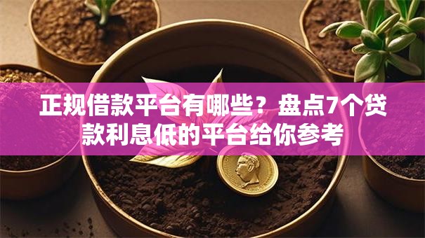 正规借款平台有哪些？盘点7个贷款利息低的平台给你参考