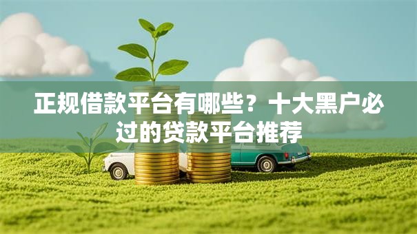 正规借款平台有哪些？十大黑户必过的贷款平台推荐