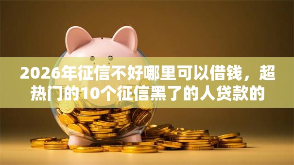 2026年征信不好哪里可以借钱,超热门的10个征信黑了的人贷款的平台推荐 2026年征信不好哪里可以借钱,超热门的10个征信黑了的人贷款的平台推荐