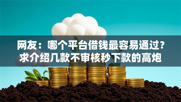 网友:哪个平台借钱最容易通过?求介绍几款不审核秒下款的高炮口子 网友:哪个平台借钱最容易通过?求介绍几款不审核秒下款的高炮口子
