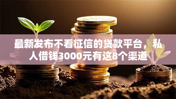 最新发布不看征信的贷款平台，私人借钱3000元有这8个渠道