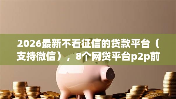 2026最新不看征信的贷款平台（支持微信），8个网贷平台p2p前十名无私分享